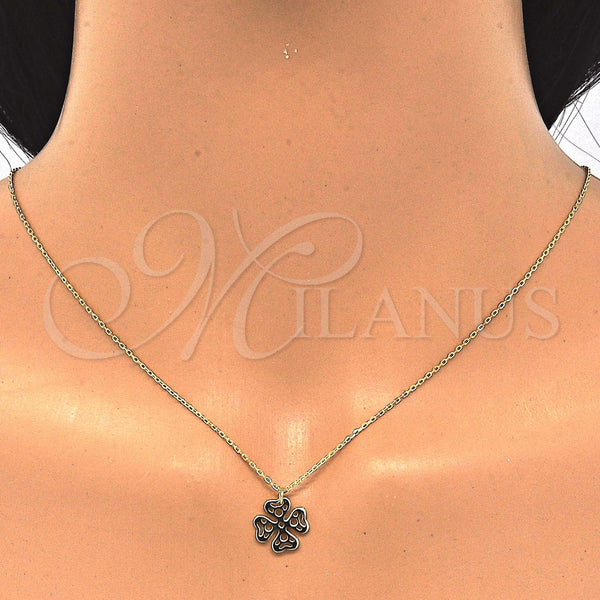 Collares con Dije 04.337.0001.1.16 Plata Rodinada, Pulido, Tono Dorado (Grosor 01 MM, 16 Pulgadas de Largo)