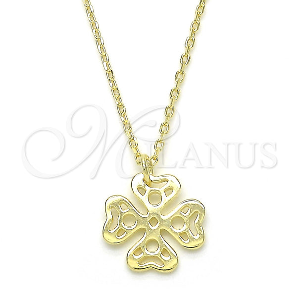 Collares con Dije 04.337.0001.1.16 Plata Rodinada, Pulido, Tono Dorado (01 MM Thickness, 16 Inches Length)