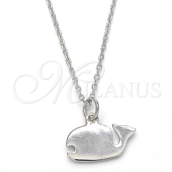 Collares con Dije 04.337.0003.16 Plata Rodinada, Pulido, Rodinado (01 MM Thickness, 16 Inches Length)