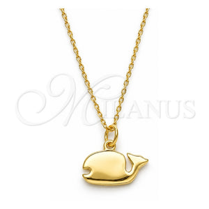 Collares con Dije 04.337.0003.1.16 Plata Rodinada, Pulido, Tono Dorado (Grosor 01 MM, 16 Pulgadas de Largo)