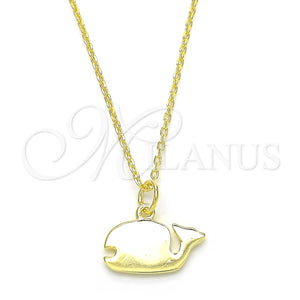 Collares con Dije 04.337.0003.1.16 Plata Rodinada, Pulido, Tono Dorado (Grosor 01 MM, 16 Pulgadas de Largo)