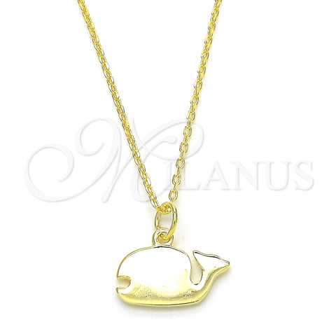 Collares con Dije 04.337.0003.1.16 Plata Rodinada, Pulido, Tono Dorado (Grosor 01 MM, 16 Pulgadas de Largo)