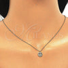 Collares con Dije 04.337.0008.1.16 Plata Rodinada, con Zirconia Cubica Blanca, Pulido, Tono Dorado (Grosor 01 MM, 16 Pulgadas de Largo)