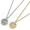 Collares con Dije 04.337.0008.1.16 Plata Rodinada, con Zirconia Cubica Blanca, Pulido, Tono Dorado (Grosor 01 MM, 16 Pulgadas de Largo)