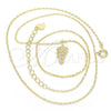Collares con Dije 04.337.0009.1.16 Plata Rodinada, con Micro Pave Blanca, Pulido, Tono Dorado (Grosor 01 MM, 16 Pulgadas de Largo)