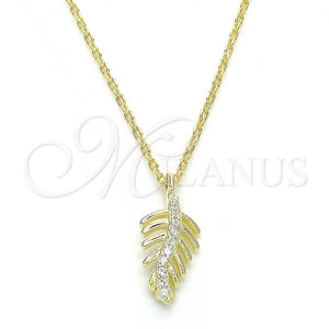 Collares con Dije 04.337.0009.1.16 Plata Rodinada, con Micro Pave Blanca, Pulido, Tono Dorado (Grosor 01 MM, 16 Pulgadas de Largo)