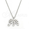 Collares con Dije 04.337.0010.16 Plata Rodinada, Diseño de Elefante, Pulido, Rodinado (Grosor 01 MM, 16 Pulgadas de Largo)