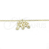 Collares con Dije 04.337.0010.1.16 Plata Rodinada, Diseño de Elefante, Pulido, Tono Dorado (Grosor 01 MM, 16 Pulgadas de Largo)