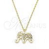Collares con Dije 04.337.0010.1.16 Plata Rodinada, Diseño de Elefante, Pulido, Tono Dorado (Grosor 01 MM, 16 Pulgadas de Largo)