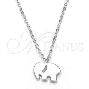 Collares con Dije 04.337.0014.16 Plata Rodinada, Diseño de Elefante, Pulido, Rodinado (Grosor 01 MM, 16 Pulgadas de Largo)