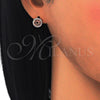 Arete Dormilona 02.292.0005.2 Plata Rodinada, con Micro Pave Blanca, Pulido, Tono Rosado