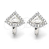 Argolla Huggie 02.186.0066.12 Plata Rodinada, con Zirconia Cubica Blanca, Pulido, Rodinado