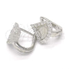 Argolla Huggie 02.186.0066.12 Plata Rodinada, con Zirconia Cubica Blanca, Pulido, Rodinado
