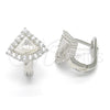 Argolla Huggie 02.186.0066.12 Plata Rodinada, con Zirconia Cubica Blanca, Pulido, Rodinado