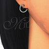 Argolla Huggie 02.186.0069.15 Plata Rodinada, con Micro Pave Blanca, Pulido, Rodinado