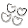 Argolla Huggie 02.186.0069.15 Plata Rodinada, con Micro Pave Blanca, Pulido, Rodinado