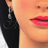 Arete Colgante 02.186.0078 Plata Rodinada, con Micro Pave Negro y Blanca, Pulido, Rodinado