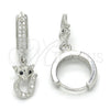 Arete Colgante 02.186.0078 Plata Rodinada, con Micro Pave Negro y Blanca, Pulido, Rodinado