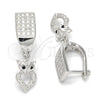 Arete Colgante 02.186.0080 Plata Rodinada, con Micro Pave Negro y Blanca, Pulido, Rodinado