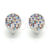 Argolla Huggie 02.186.0102.12 Plata Rodinada, con Zirconia Cubica Multicolor, Pulido, Rodinado