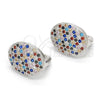 Argolla Huggie 02.186.0102.12 Plata Rodinada, con Zirconia Cubica Multicolor, Pulido, Rodinado