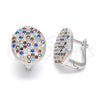 Argolla Huggie 02.186.0102.12 Plata Rodinada, con Zirconia Cubica Multicolor, Pulido, Rodinado