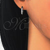 Argolla Huggie 02.186.0105.15 Plata Rodinada, con Zirconia Cubica Blanca, Pulido, Rodinado