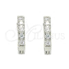 Argolla Huggie 02.186.0105.15 Plata Rodinada, con Zirconia Cubica Blanca, Pulido, Rodinado