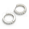 Argolla Huggie 02.186.0105.15 Plata Rodinada, con Zirconia Cubica Blanca, Pulido, Rodinado