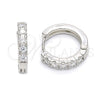 Argolla Huggie 02.186.0105.15 Plata Rodinada, con Zirconia Cubica Blanca, Pulido, Rodinado