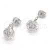 Arete Dormilona 02.186.0111 Plata Rodinada, con Zirconia Cubica Blanca, Pulido, Rodinado
