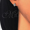 Arete Dormilona 02.186.0112 Plata Rodinada, con Micro Pave Blanca, Pulido, Rodinado