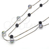Gargantilla Elegante 04.321.0023.32 Oro Laminado, con Negro Cristal, Pulido, Tono Dorado (01 MM Thickness, 32 Inches Length)