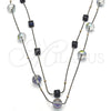 Gargantilla Elegante 04.321.0023.32 Oro Laminado, con Negro Cristal, Pulido, Tono Dorado (01 MM Thickness, 32 Inches Length)