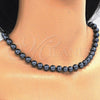 Gargantilla Elegante 04.321.0027.1.60 Oro Laminado, con Gris Perla, Pulido, Crudo (08 MM Thickness, 60 Inches Length)