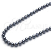Gargantilla Elegante 04.321.0027.1.60 Oro Laminado, con Gris Perla, Pulido, Crudo (08 MM Thickness, 60 Inches Length)