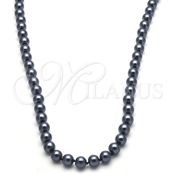 Gargantilla Elegante 04.321.0027.1.60 Oro Laminado, con Gris Perla, Pulido, Crudo (08 MM Thickness, 60 Inches Length)