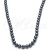 Gargantilla Elegante 04.321.0027.1.60 Oro Laminado, con Gris Perla, Pulido, Crudo (08 MM Thickness, 60 Inches Length)