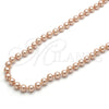 Gargantilla Elegante 04.321.0027.3.60 Oro Laminado, con Rosa Perla, Pulido, Crudo (08 MM Thickness, 60 Inches Length)