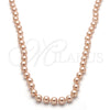 Gargantilla Elegante 04.321.0027.3.60 Oro Laminado, con Rosa Perla, Pulido, Crudo (08 MM Thickness, 60 Inches Length)