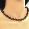 Gargantilla Elegante 04.321.0027.4.60 Oro Laminado, con Marron Oscuro Perla, Pulido, Crudo (08 MM Thickness, 60 Inches Length)