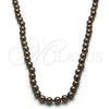 Gargantilla Elegante 04.321.0027.4.60 Oro Laminado, con Marron Oscuro Perla, Pulido, Crudo (08 MM Thickness, 60 Inches Length)