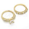 Anillo de Boda 01.284.0037.09 Oro Laminado, Diseño de Doble y Baguette, con Blanca Zirconia Cubica, Pulido, Tono Dorado (Size 9)