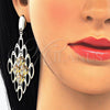 Arete Colgante 02.268.0081 Oro Laminado, con Blanca Zirconia Cubica, Pulido, Tono Dorado