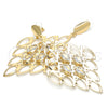Arete Colgante 02.268.0081 Oro Laminado, con Blanca Zirconia Cubica, Pulido, Tono Dorado