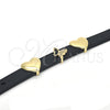 Pulsera Elegante 03.63.1927.08 Oro Laminado, Diseño de Mariposa y Corazón, con Blanca Micro Pave, Pulido, Tono Dorado (10 MM Thickness, 8 Inches Length)