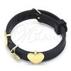 Pulsera Elegante 03.63.1927.08 Oro Laminado, Diseño de Mariposa y Corazón, con Blanca Micro Pave, Pulido, Tono Dorado (10 MM Thickness, 8 Inches Length)