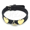 Pulsera Elegante 03.63.1927.08 Oro Laminado, Diseño de Mariposa y Corazón, con Blanca Micro Pave, Pulido, Tono Dorado (10 MM Thickness, 8 Inches Length)