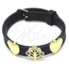 Pulsera Elegante 03.63.1928.08 Oro Laminado, Diseño de Ãrbol y Corazón, con Blanca Zirconia Cubica, Pulido, Tono Dorado (10 MM Thickness, 8 Inches Length)
