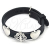 Pulsera Elegante 03.63.1928.1.08 Rodio Laminado, Diseño de Ãrbol y Corazón, con Zirconia Cubica Blanca, Pulido, Rodinado (Grosor 10 MM, 8 Pulgadas de Largo)